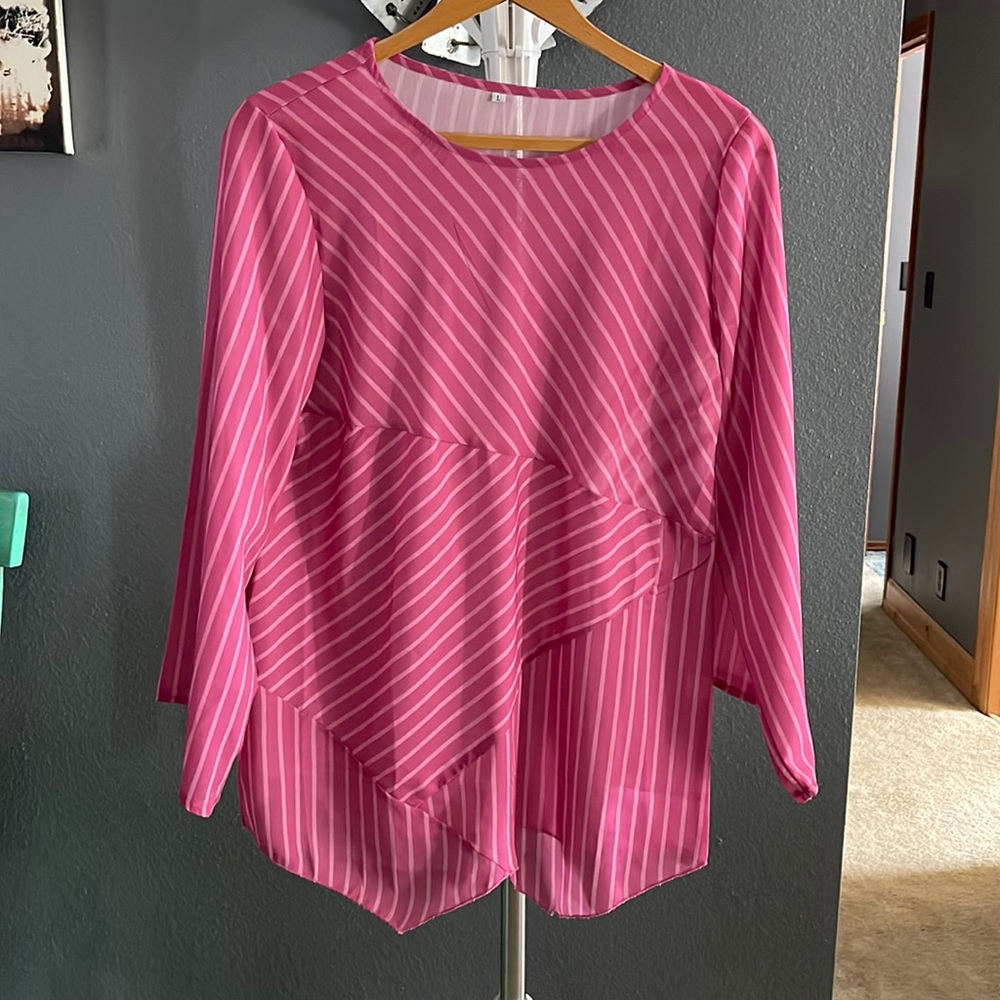 Pink Stripe 3/4 Sleeve